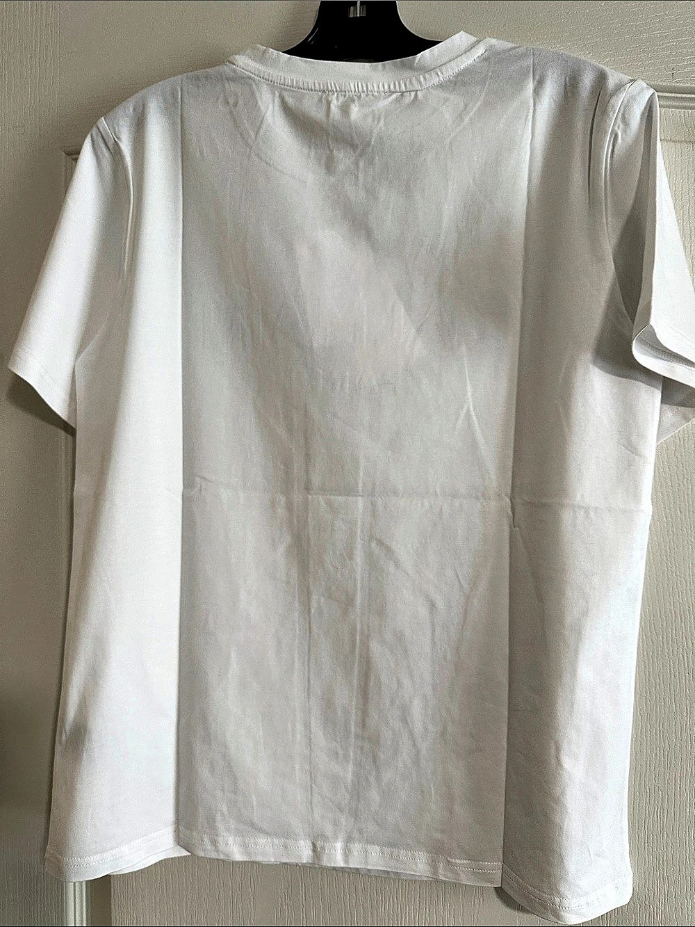 NEW Balmain WITH GOLD Button-Shoulder Logo-Print Cotton T-Shirt White - Picture 4 of 4